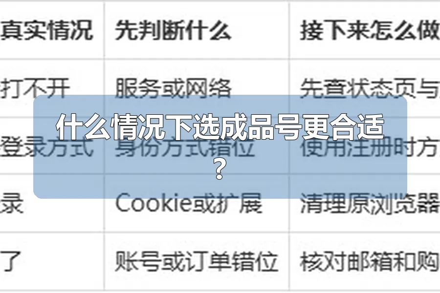 什么情况下选成品号更合适?